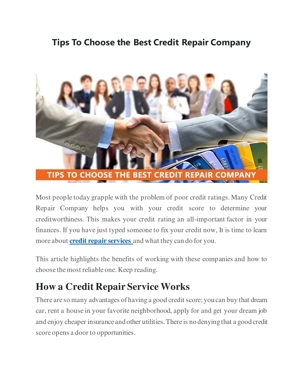 How to Choose the Best Credit Repair Company